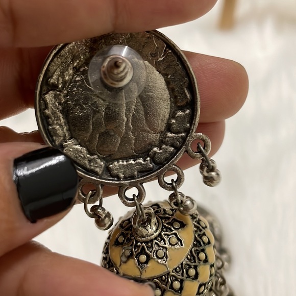 oxidised hand-painted beautiful jhumkas - Picture 12 of 12